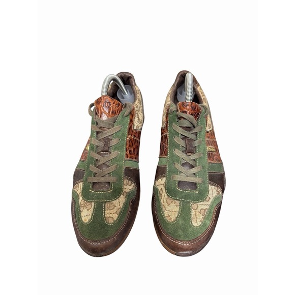 Rare! Guess By Marciana Sneakers Sz 8.5 Men's Casual Sneakers Brown Green - Picture 2 of 7